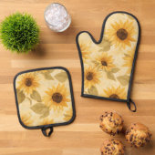 Sonnenblumen Ofen Mitt und Pot Holder Set (Oben Unten)