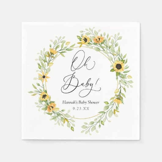 Sonnenblumen Oh Baby Serviette (Vorderseite)