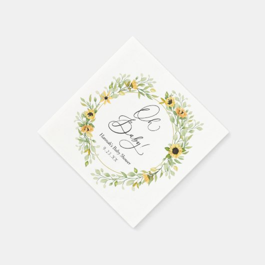 Sonnenblumen Oh Baby Serviette (Ecke)