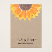 Sonnenblumen Ohrringe Schmuck Kraft Display Card (Vorderseite)