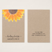 Sonnenblumen Ohrringe Schmuck Kraft Display Card (Vorne & Hinten)