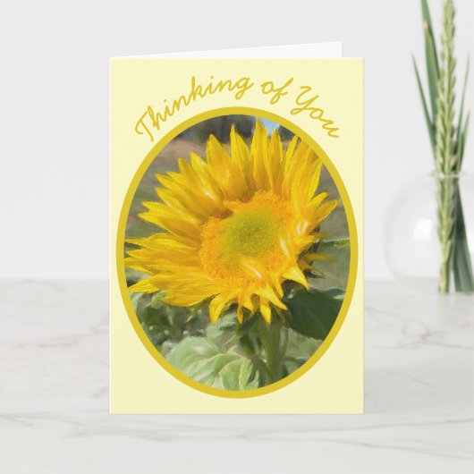 Sonnenblumen Öl Farbe Textur Denken Sie an Sie Cus Karte (Vorderseite)