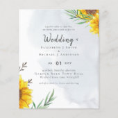 Sonnenblumen Olivenbäume Blätter Rustikale Aquamar (Vorderseite)