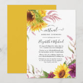 Sonnenblumen Online Virtual Wedding Einladung (Vorne/Hinten)