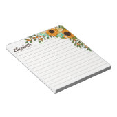 Sonnenblumen Orange Berries Linken Ihren Namen Notizblock (angewinkelt)