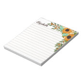 Sonnenblumen Orange Berries Linken Ihren Namen Notizblock (Rotiert)