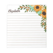 Sonnenblumen Orange Berries Linken Ihren Namen Notizblock (Vorderseite)