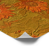 Sonnenblumen Orange Gold Blumengestalt Design Poster (Ecke)