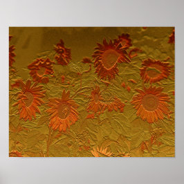 Sonnenblumen Orange Gold Blumengestalt Design Poster