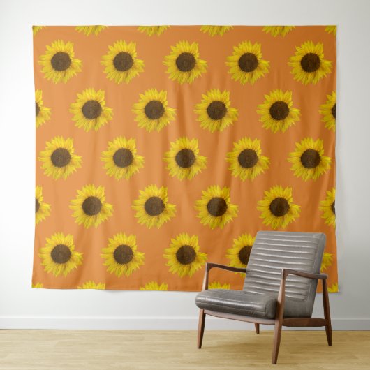 Sonnenblumen Orange Wandteppich (Beispiel (Horizontal))