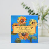 Sonnenblumen Originelle Kunst Lässig Dankeskarte (Stehend Vorderseite)