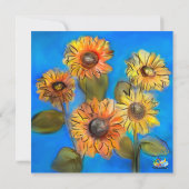 Sonnenblumen Originelle Kunst Lässig Dankeskarte (Rückseite)