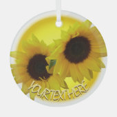 Sonnenblumen Ornament Personalisiert Sonnenblumen  Aus Glas (Vorderseite)