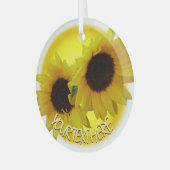 Sonnenblumen Ornament Personalisiert Sonnenblumen  Aus Glas (Vorderseite links)
