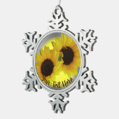 Sonnenblumen-Ornament Persönliche Sonnenblumengesc Schneeflocken Zinn-Ornament (Rechts)