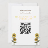 Sonnenblumen-Paar Hochzeit Einladung mit QR-Code (Rückseite)