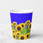 Sonnenblumen Papier Cups Ukrainische Fahnen Farben Pappbecher (Vorderseite)