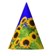 Sonnenblumen Papier Party mit ukrainischen Flaggen Partyhütchen (Links)