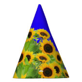 Sonnenblumen Papier Party mit ukrainischen Flaggen Partyhütchen (Rechts)
