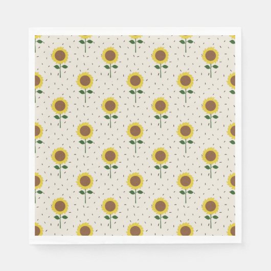 Sonnenblumen-Papier-Servietten Serviette (Vorderseite)