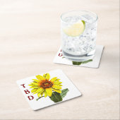Sonnenblumen-Papier-Set Rechteckiger Pappuntersetzer (Vor Ort)
