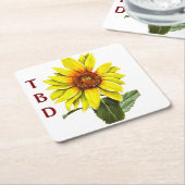 Sonnenblumen-Papier-Set Rechteckiger Pappuntersetzer (angewinkelt)