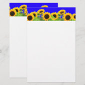 Sonnenblumen Papier Ukraine Flaggenfarben (Vorne/Hinten)