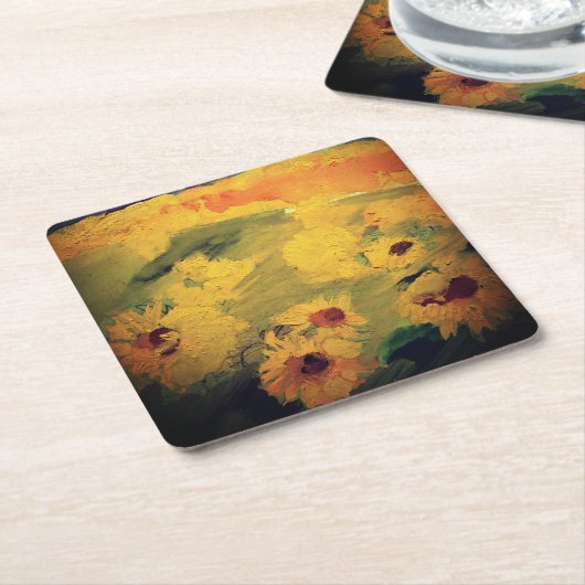 Sonnenblumen Papier Untersetzer (angewinkelt)