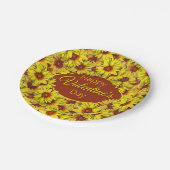 Sonnenblumen-Papierteller Pappteller (Schrägansicht)