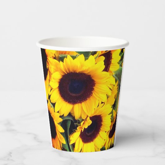 Sonnenblumen Pappbecher (Rückseite)