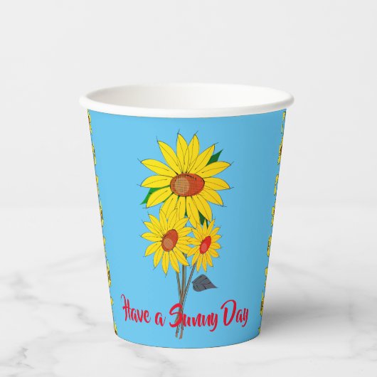 Sonnenblumen Pappbecher (Vorderseite)