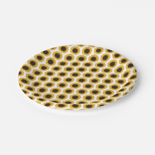 Sonnenblumen Pappteller (Schrägansicht)