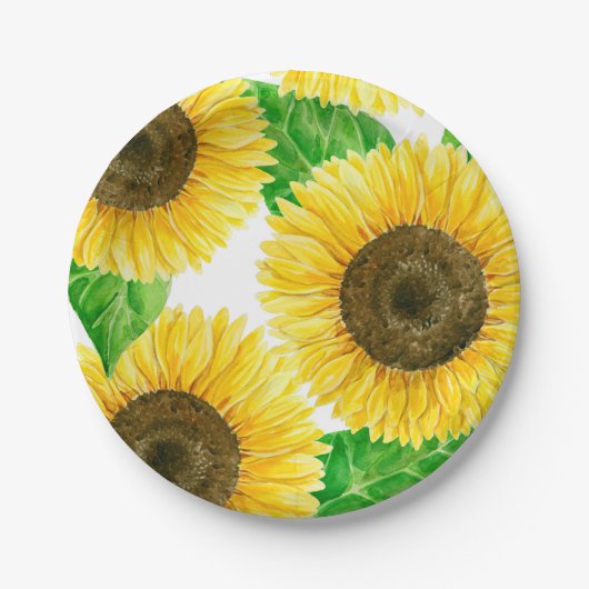 Sonnenblumen Pappteller (Vorderseite)