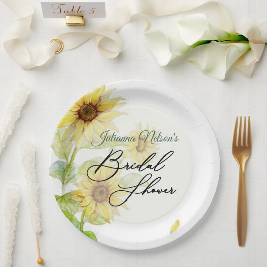 Sonnenblumen Pappteller (Hochzeit)