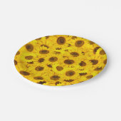 Sonnenblumen Pappteller (Schrägansicht)