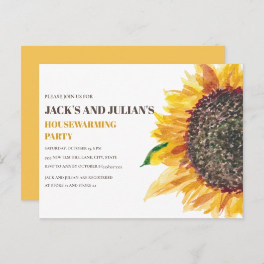 Sonnenblumen Party Gelb braun Postkarte (Vorne/Hinten)