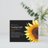 Sonnenblumen Party Gelb Schwarz Neue Zuhause Postkarte (Stehend Vorderseite)