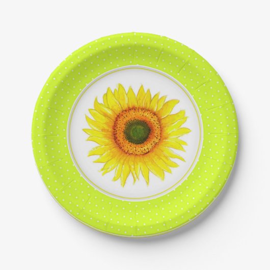 Sonnenblumen-Party Pappteller (Vorderseite)