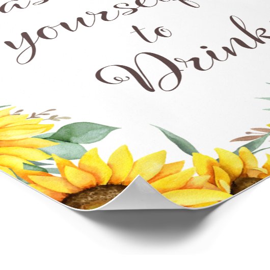 Sonnenblumen-Party-Zeichen Poster (Ecke)