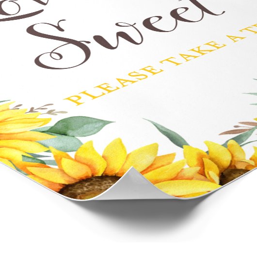 Sonnenblumen-Party-Zeichen Poster (Ecke)