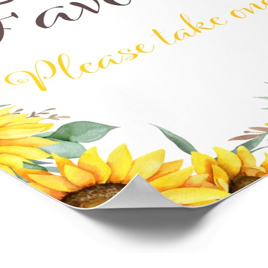 Sonnenblumen-Party-Zeichen Poster (Ecke)