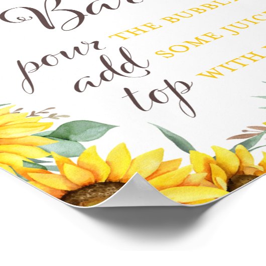 Sonnenblumen-Party-Zeichen Poster (Ecke)