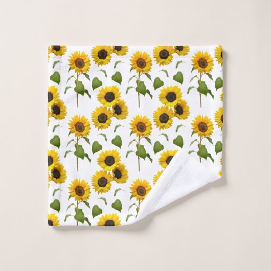 Sonnenblumen Pattern Country Stil Badetuch Set (Waschlappen)