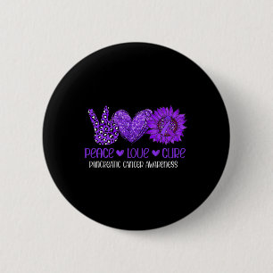 Sonnenblumen Peace Liebe Bauchspeicheldrüsenkrebs Button