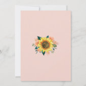 Sonnenblumen Peach Rose Moderne geometrische Hochz Einladung (Rückseite)