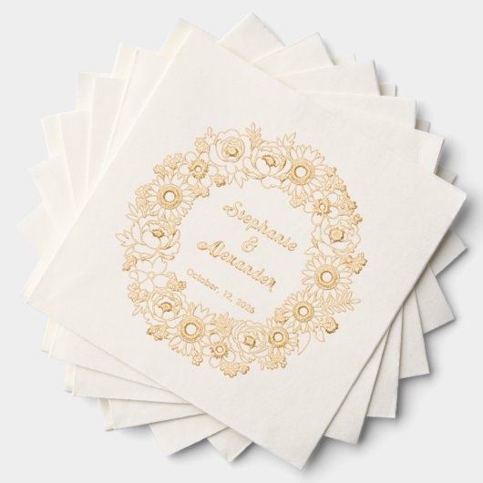 Sonnenblumen, Peonies, Vergiss mich nicht bei der Servietten Mit Folie (Insitu (Gestapelt))