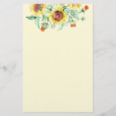 Sonnenblumen personalisiert briefpapier (Rückseite)