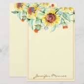 Sonnenblumen personalisiert briefpapier (Vorne/Hinten)