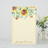 Sonnenblumen personalisiert briefpapier (Stehend Vorderseite)