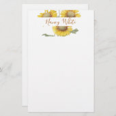Sonnenblumen personalisiert briefpapier (Vorne/Hinten)